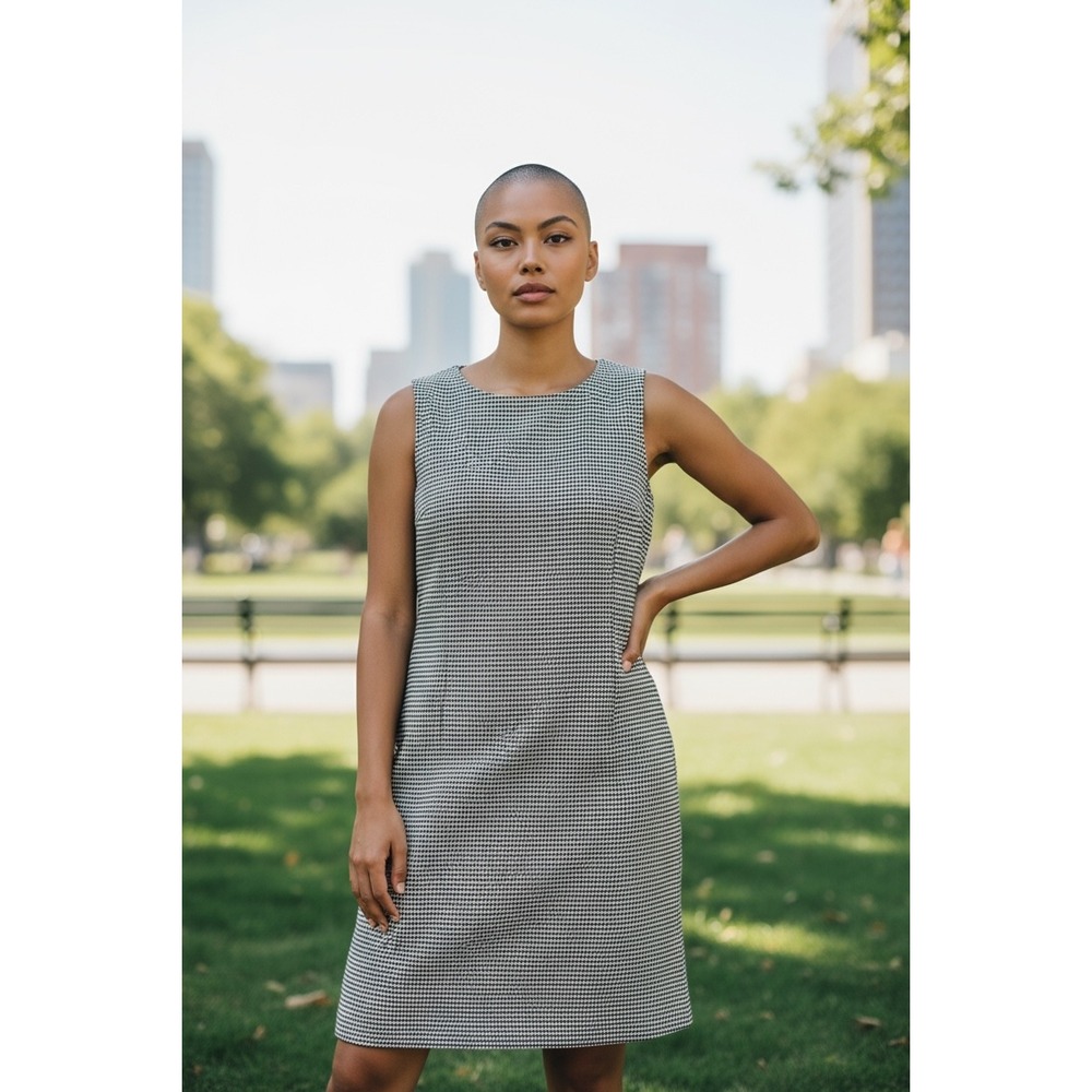 Houndstooth Sleeveless Dress A Line‎ Career Work Cocktail Party